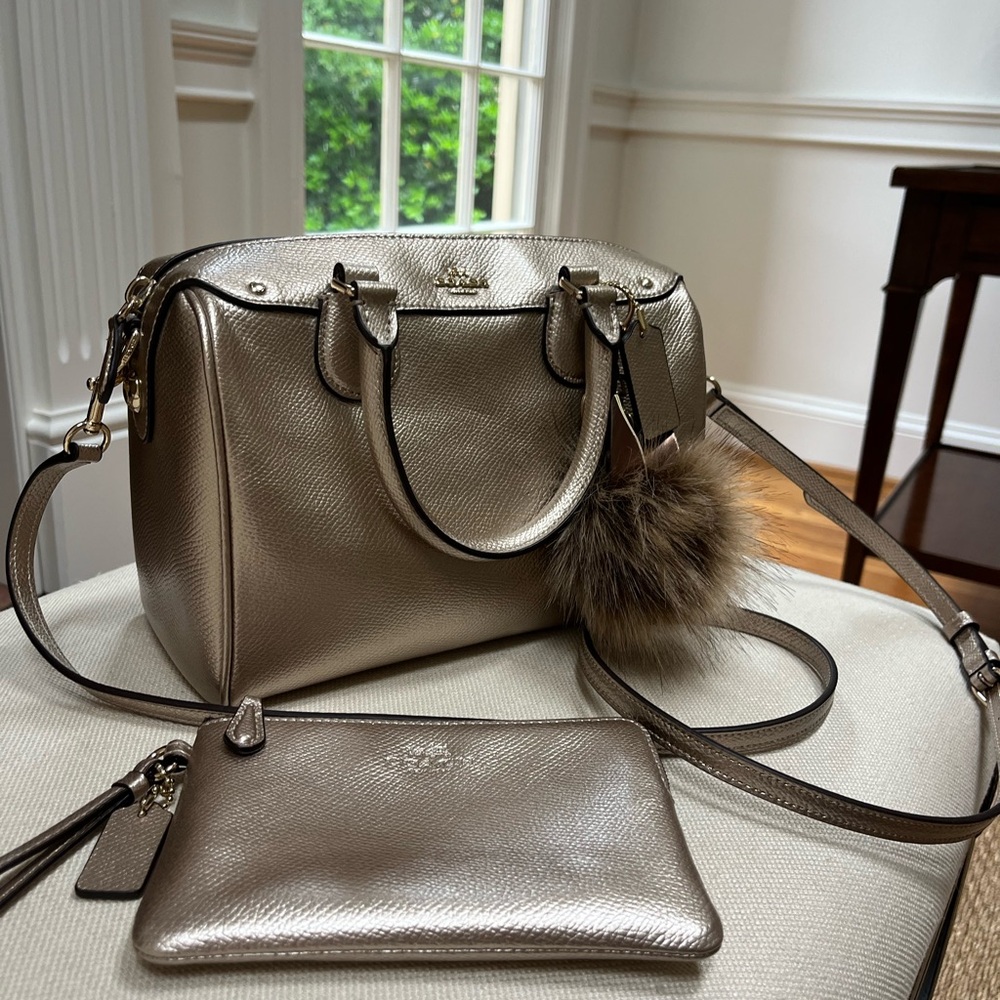 Coach Metallic Gold Women's Handbag Set